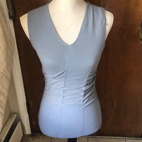 LOT OF 2 Slim-Look Merona Sleeveless Tops Sz M Mauve & Slate Blue Nylon/Spandex - Picture 7 of 9